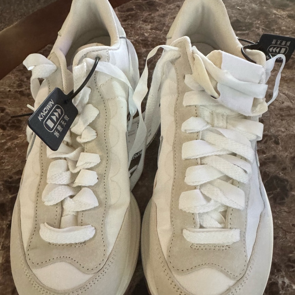 Stylish Tan and Cream Sneakers